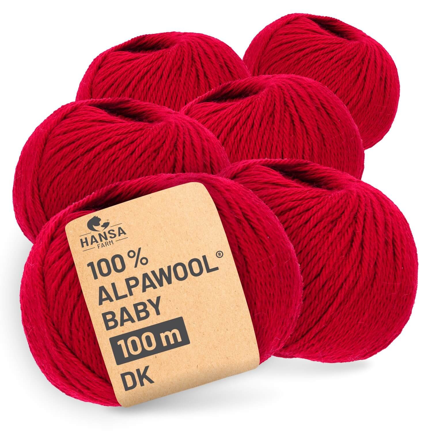 ALPAWOOL Baby 100 DK | 100% lana di baby alpaca rossa 300 g