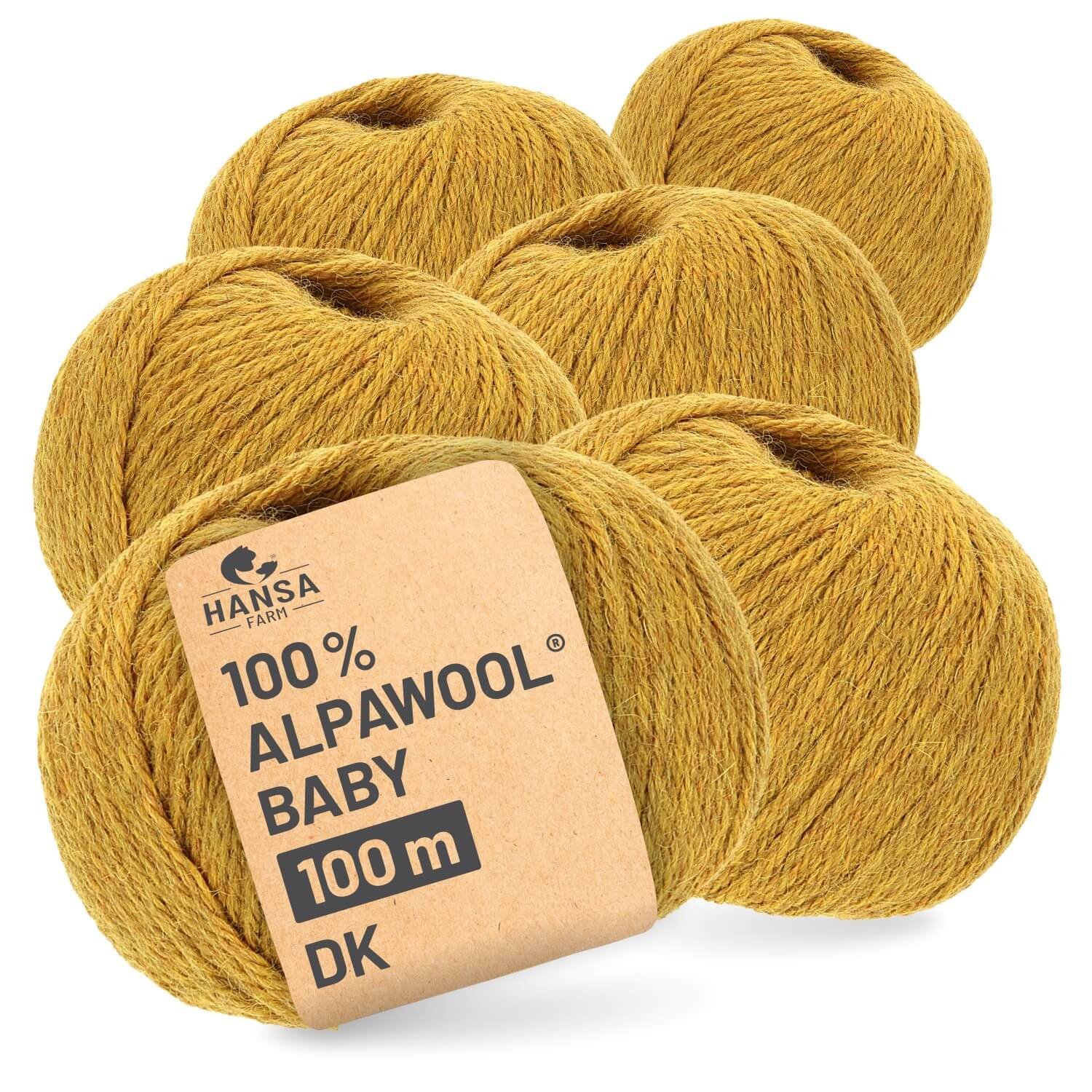 ALPAWOOL Baby 100 DK | Lana di alpaca baby Giallo senape mélange