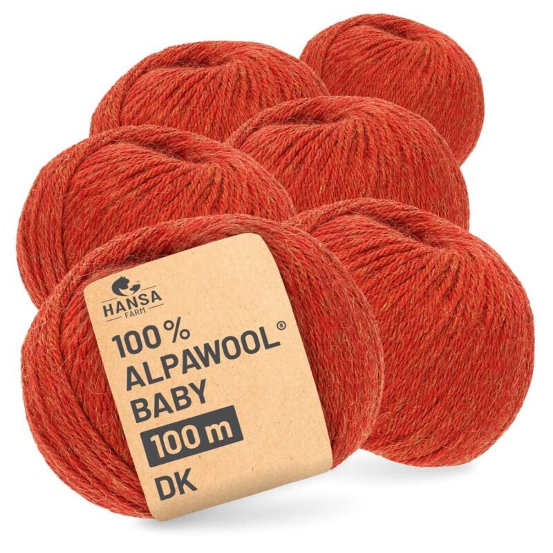 ALPAWOOL Baby 100 DK Orange Melange kaufen – Baby-Alpakawolle aus Peru in leuchtendem Orange