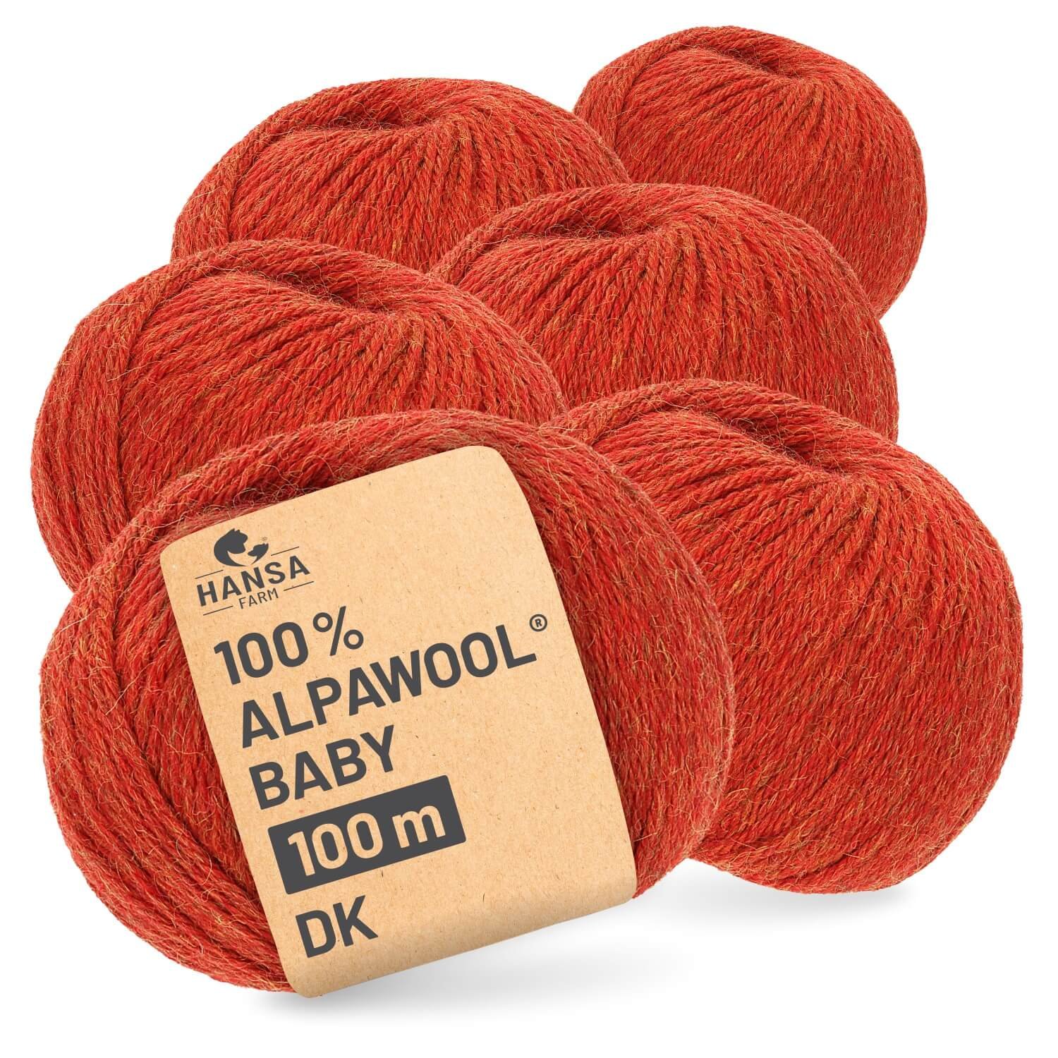 ALPAWOOL Baby 100 DK | Lana di alpaca baby arancione melange