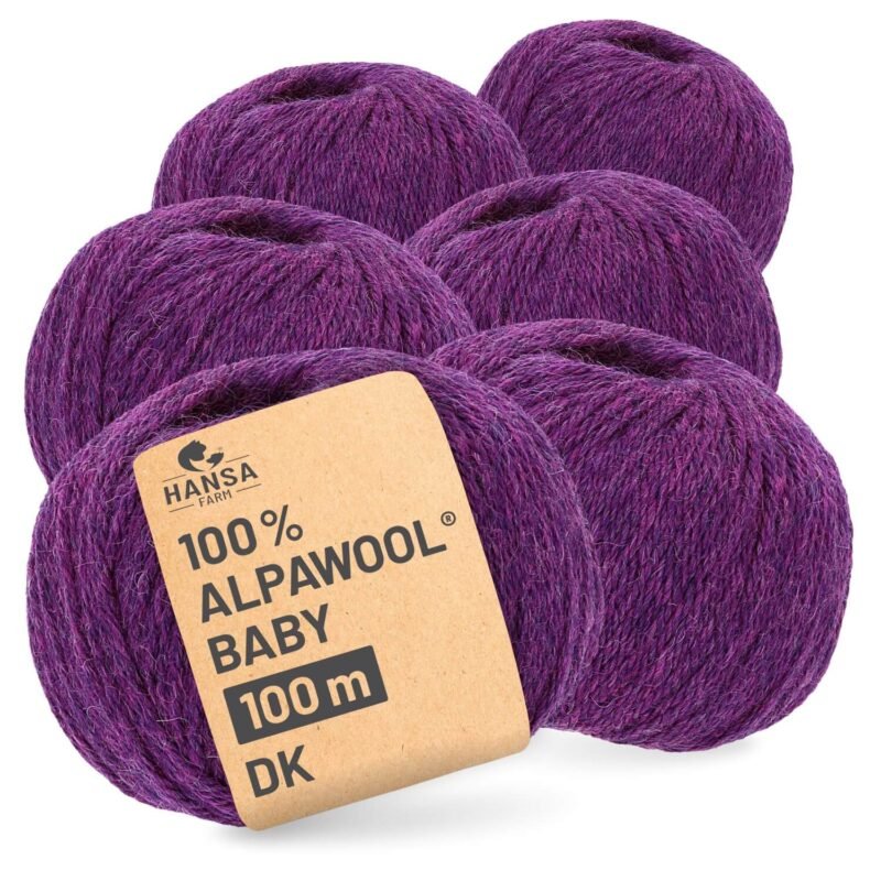 ALPAWOOL Baby 100 DK | Baby-Alpakawolle Lila Melange