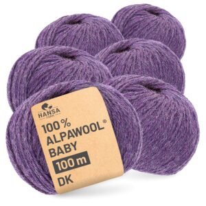 ALPAWOOL Baby 100 DK | Baby-Alpakawolle Mittel Lila Melange
