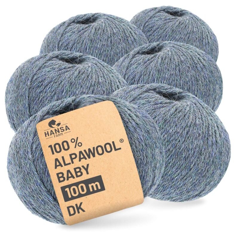 89746_Product.jpg ALPAWOOL Baby 100 DK | Baby-Alpakawolle Grau-Grün Melange