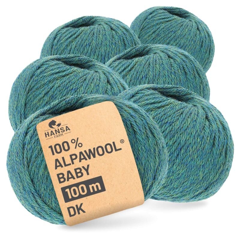 ALPAWOOL Baby 100 DK | Baby-Alpakawolle Blau-Gruen Melange