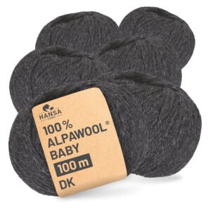 ALPAWOOL Baby 100 DK | Baby alpaka vuna Antracit