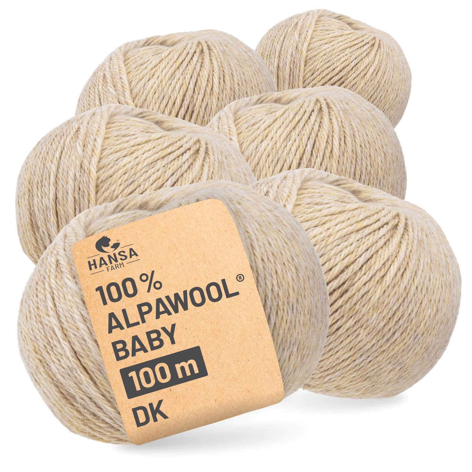 ALPAWOOL Baby 100 DK | Lana Baby Alpaca Melange Giallo Naturale