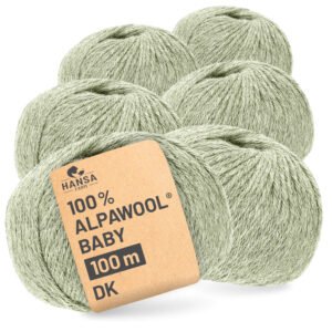 ALPAWOOL Baby 100 DK | Baby-Alpakawolle Minze Grün Melange