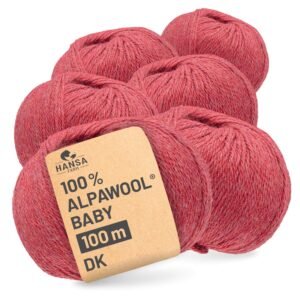 ALPAWOOL Baby 100 DK | Baby-Alpakawolle Blush Rot Melange