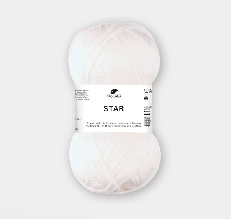 Pro Lana Star Acrylgarn – weiches maschinenwaschbares Strickgarn in Weiss von goodwool.shop