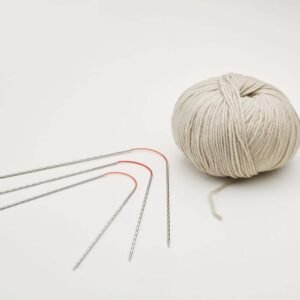 Addi CraSy Trio Novel Long 26cm Stricknadelset aus Messing mit Rillenstruktur